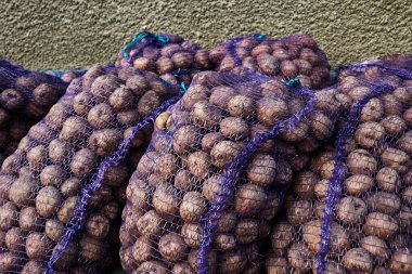 Patatesler yakın çekim için hazır.