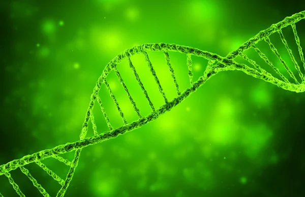 3d illustration of dna helix in green background — Stock Photo, Image