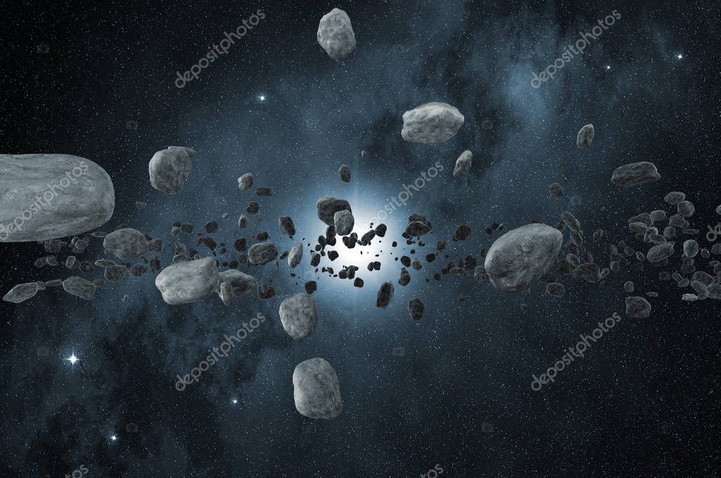 Пояс астероидов. Осколки астероидах. Столкновение астероидов. Баптистина астероид. Осколки астероида.