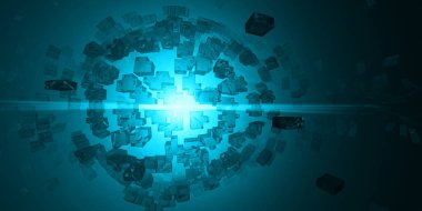 Mozaik yapı arka plan, 3d resimde patlama