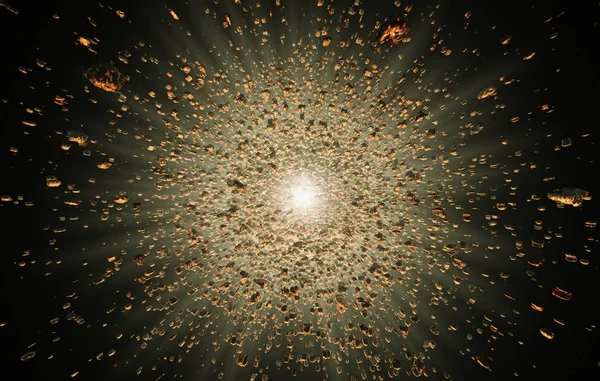 Puin van een stellaire explosie, 3d illustratie — Stockfoto