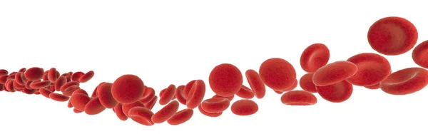 Vörös vérsejtek elszigetelt fehér, 3D-s illusztráció — Stock Fotó