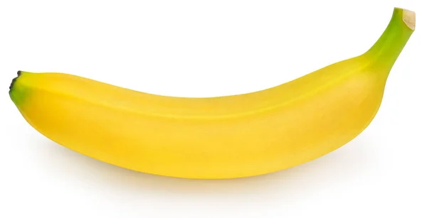 Un plátano maduro entero aislado sobre fondo blanco — Foto de Stock