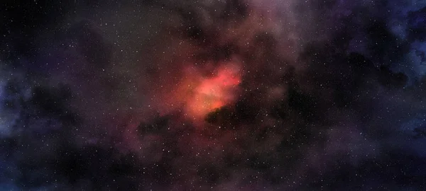 Nebulosa Roja Púrpura Brillante Cielo Estrellado —  Fotos de Stock