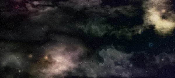 Сяючі Вогні Сяючі Зірки Туманності Глибокого Космосу — стокове фото