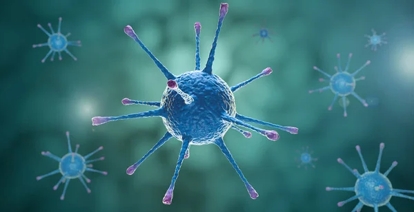 Μεγέθυνση Παθογόνων Μικροοργανισμών Τρισδιάστατη Απεικόνιση — Φωτογραφία Αρχείου