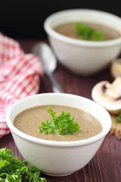 Lækker suppe puree med svampe . - Stock-foto