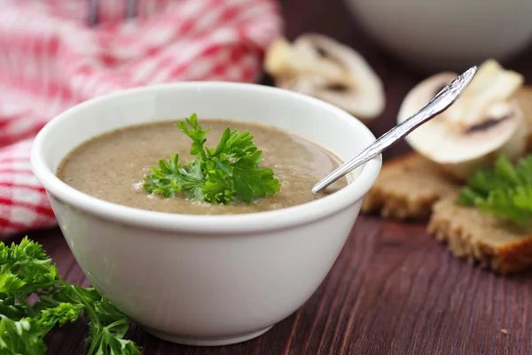 Lækker suppe puree med svampe . - Stock-foto