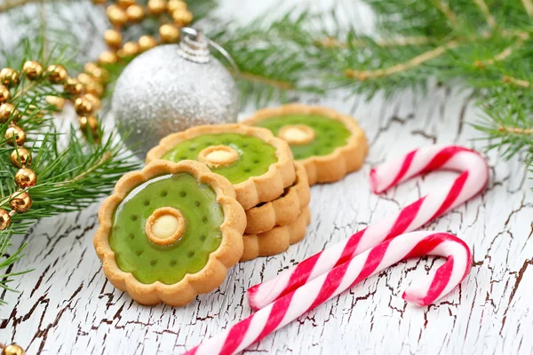 Christmas cookies with festive decoration — Stock Photo, Image
