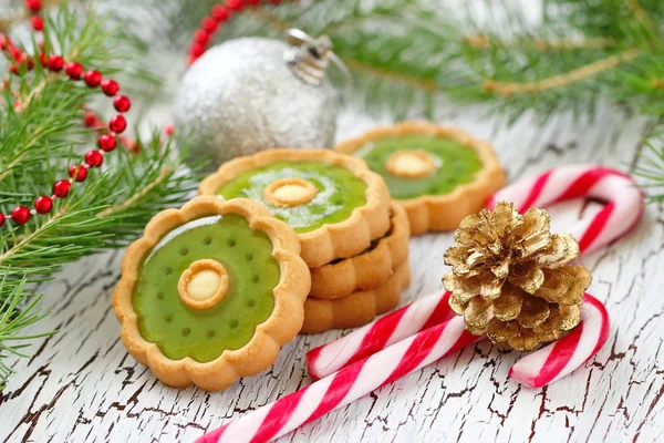 Christmas cookies with festive decoration — Stock Photo, Image