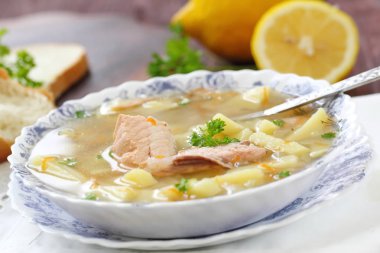 balık çorbası ile Somon