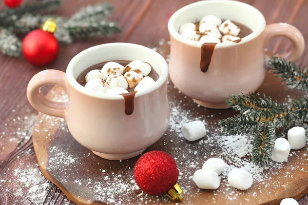 Varm sjokolade med marshmallows – stockfoto