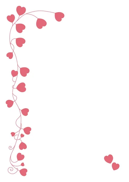 Los corazones de San Valentín frontera — Vector de stock