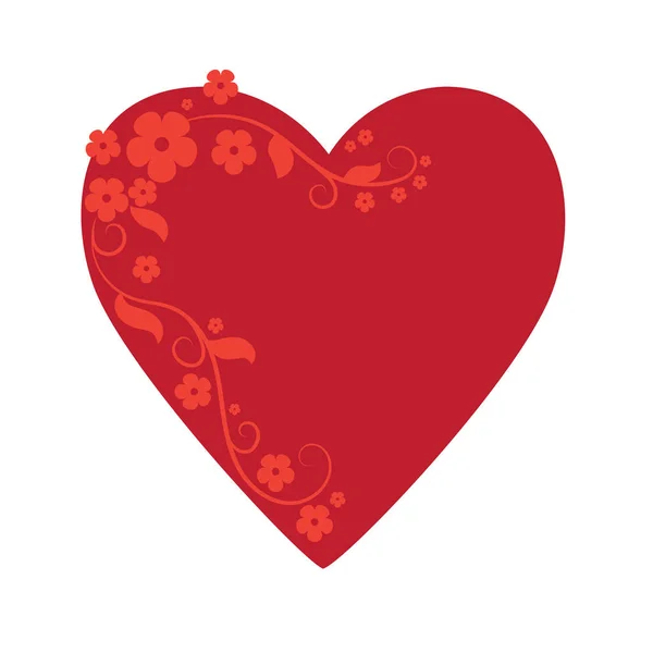 Tarjeta de San Valentín. Corazón con borde floral — Vector de stock