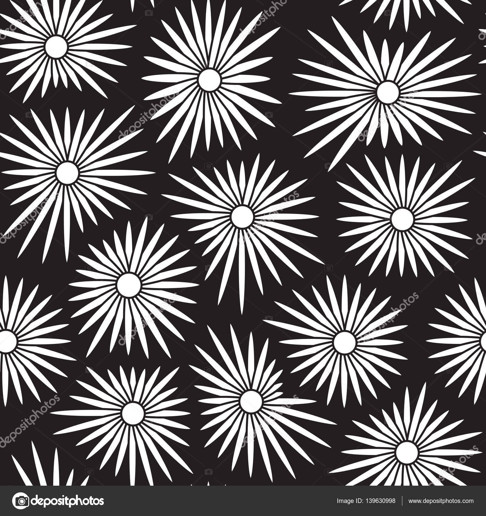 Fondo Floreale Senza Cuciture Con Colore Bianco E Nero