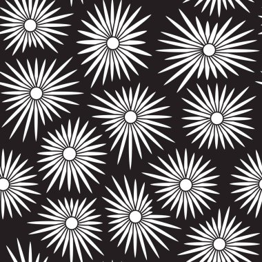 Sorunsuz çiçek arka plan siyah ve beyaz renk ile