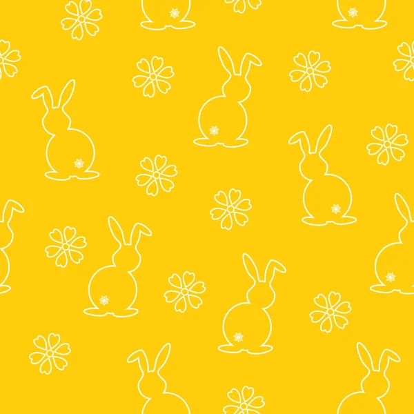 Modèle sans couture avec lapin blanc — Image vectorielle