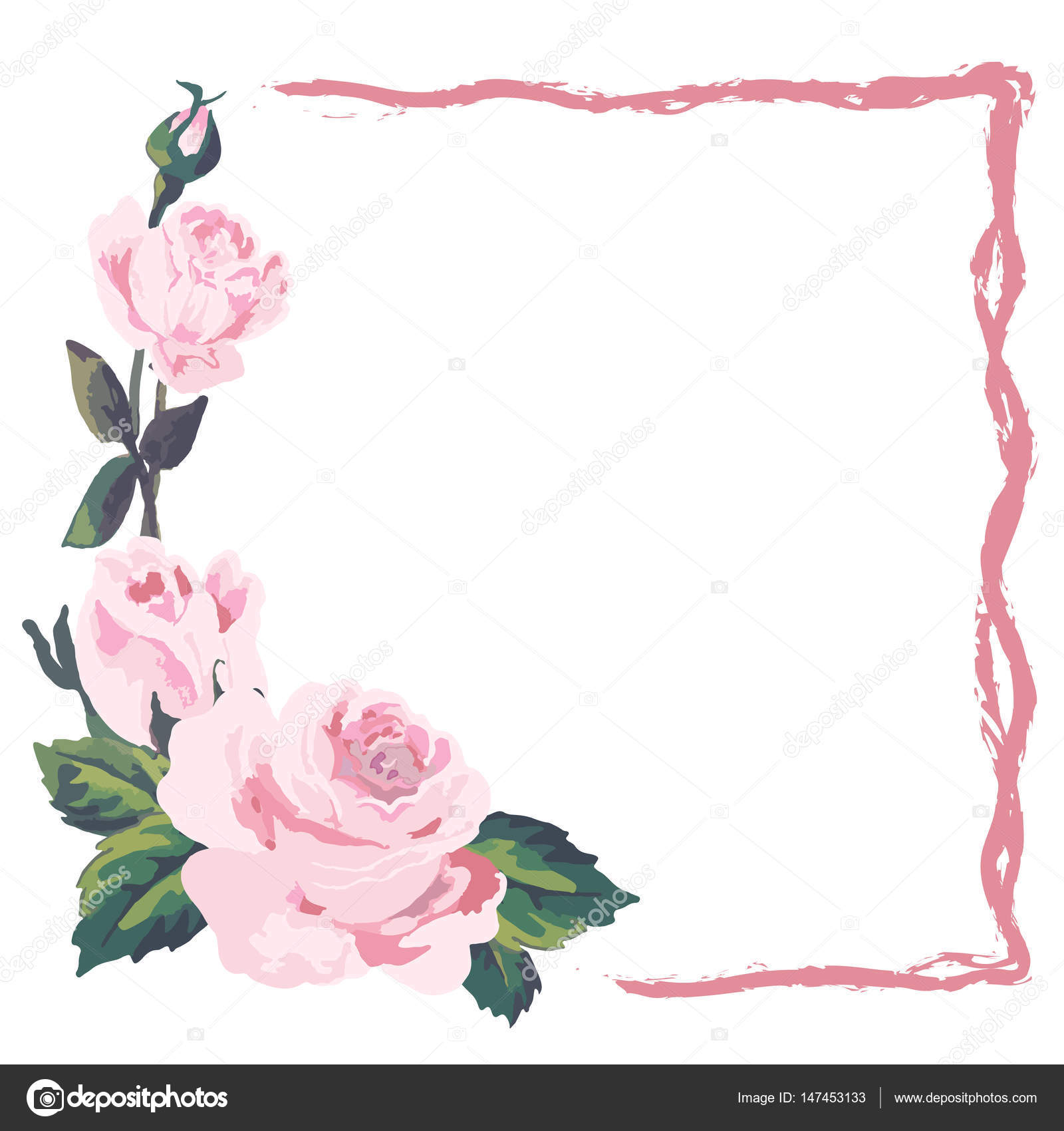 Vintage roses frame Stock Vector Image by ©lisaaMC #147453133