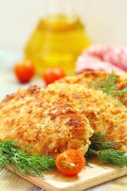 Kızarmış tavuk fileto ekmek kırıntı