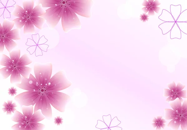 ピンク色の花の飾りと美しいカード — ストック写真