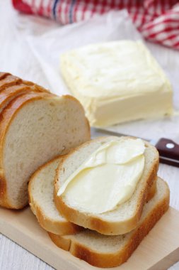 tereyağı ile kahvaltıda ekmek