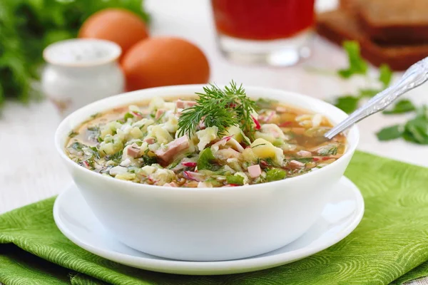 Російський холодний суп - поснідавши — стокове фото