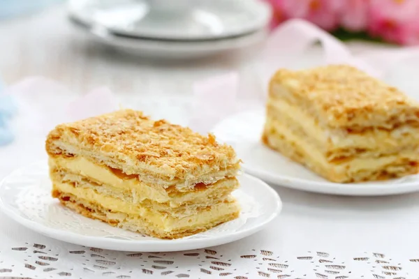 Delicious layer cake with cream