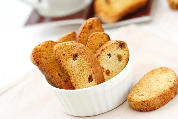 Domácí Lahodné Sušenky Biscotti Suché Plody — Stock fotografie