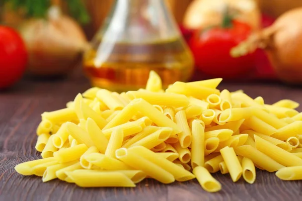 Massa Com Legumes Ingredientes Preparados Para Cozinhar — Fotografia de Stock