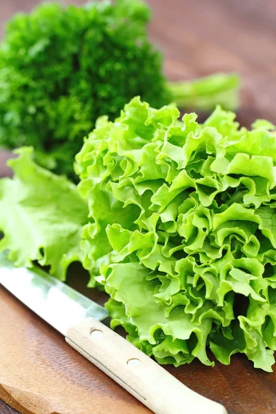 Hälsosam Mat Ingredienser För Färska Grönsaker Sallad Vegansk Mat — Stockfoto