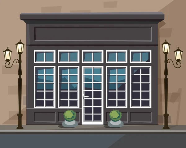 Європейська магазин магазин музею ресторан з вікнами — стоковий вектор