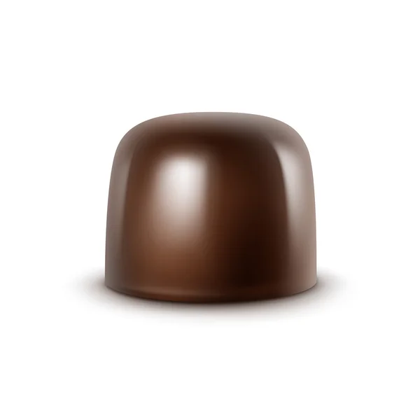 Vector realistische donkere zwarte bittere chocolade snoep geïsoleerd op witte achtergrond — Stockvector