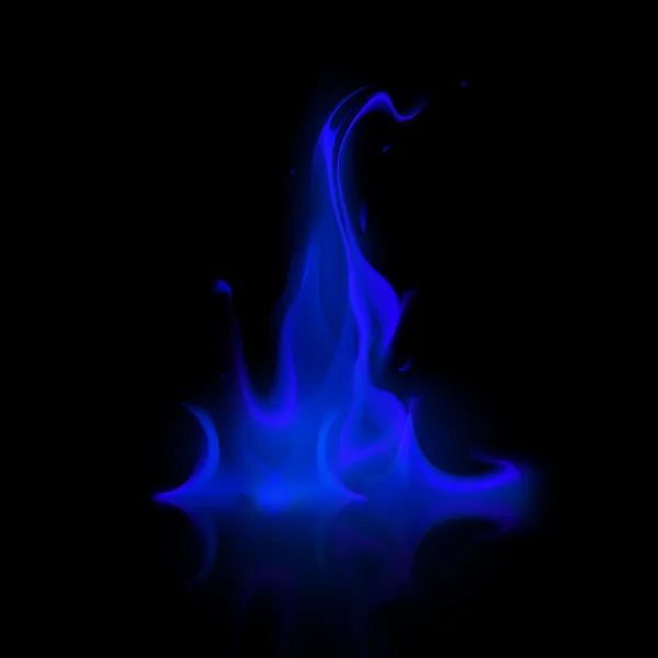 Vector Blue Fire Flame Bonfire  Isolated on Background — Stock Vector