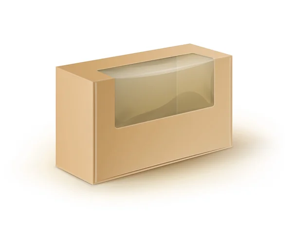 Упаковка для бутербродов, подарков с пластиковым окном — стоковый вектор