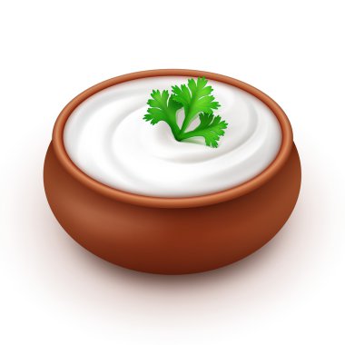 Arka Planda Maydanozlu Ekşi Krema Soslu Mayonez