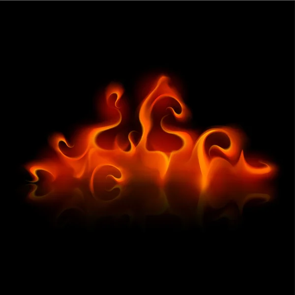 Red Fire Flame Bonfire geïsoleerd op achtergrond — Stockvector
