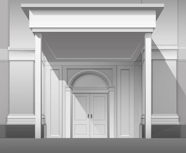 Shop Building Front with Closed Door Isolated — ストックベクタ