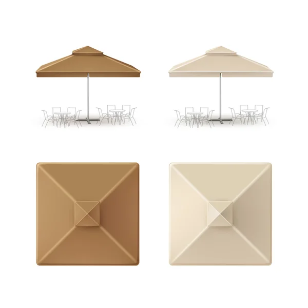 Set of Beige Market Cafe Umbrella for Branding — ストックベクタ