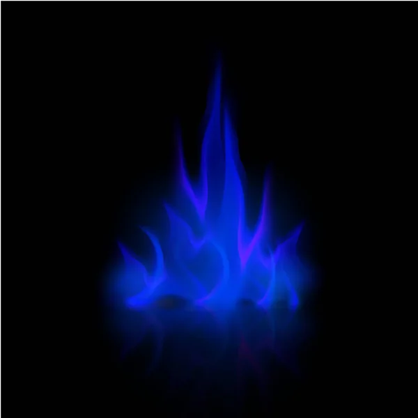 Blue Fire Flame Bonfire Isolated on Background — Stock Vector