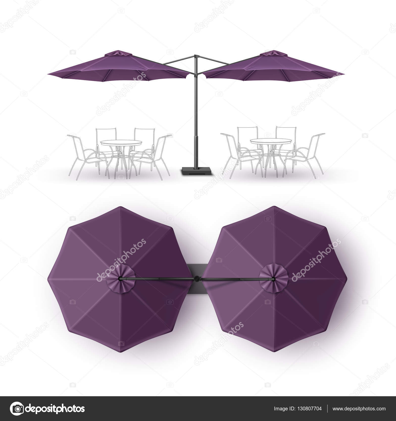 Vector Violet Purple Blank Patio Double Outdoor Beach Cafe Bar Pub Lounge Restaurant Round Umbrella Parasol For Branding Top Side View Vector Violet Purple Blank Patio Double Outdoor Beach Cafe Bar Pub Lounge Restaurant Round Umbrella Parasol For Branding Top Side View