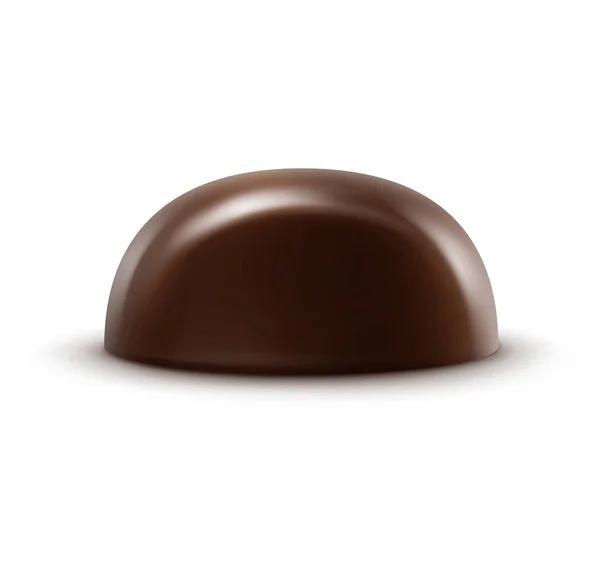 Bonbons au chocolat amer noir foncé réaliste isolés sur fond blanc — Image vectorielle