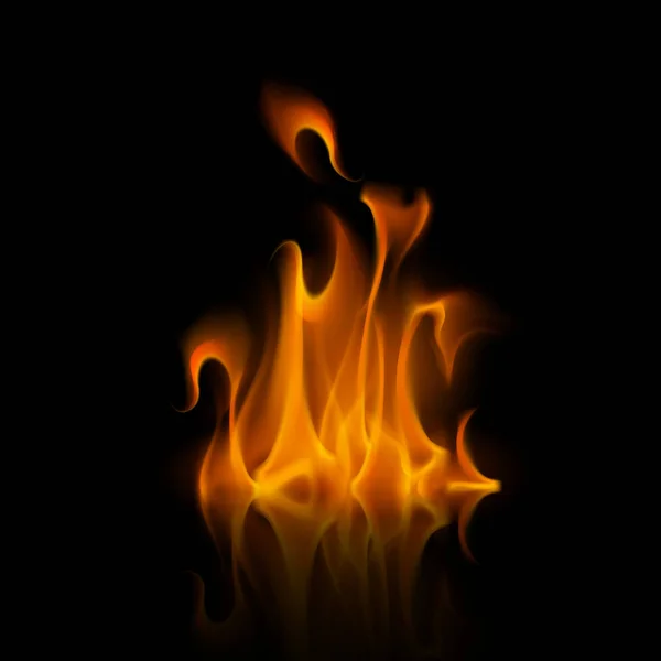 Vetor amarelo laranja fogo chama fogueira isolado no fundo —  Vetores de Stock