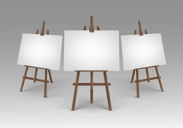 Vector Wooden Black Easel with Mock Up Empty Blank Horizontal Canvas  Isolated on Background Stock Vector by ©Zonda 152745908