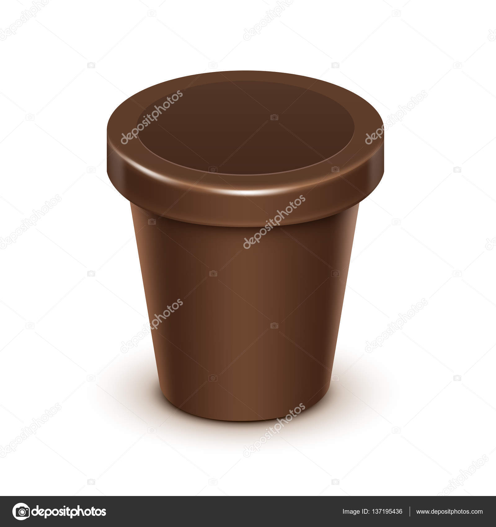 Vektor Brown tomma mat plast badkar hink behållare för ...