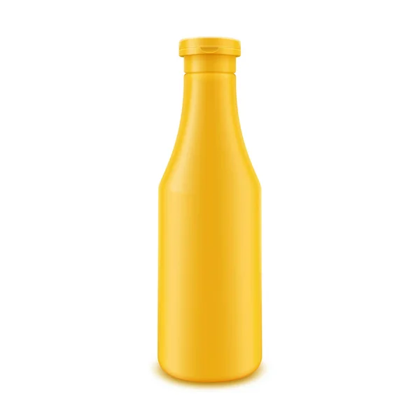 Gul flaska för Branding utan etikett isolerade på vit bakgrund — Stock vektor