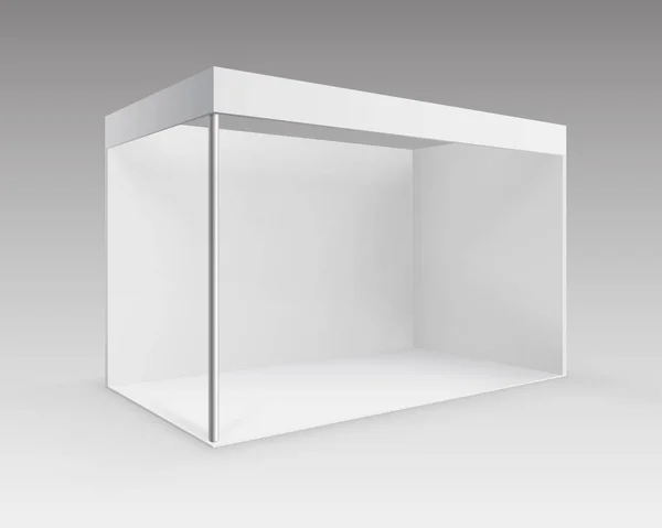 Vektor White Blank Indoor-Messestand Standart zur Präsentation in der Perspektive — Stockvektor