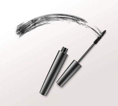 Arka plan üzerinde siyah rimel fırçası Strockes