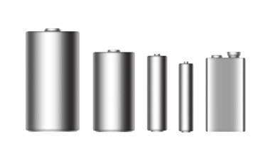 Set ofd gümüş Diffrent pil boyutu göl kenarında