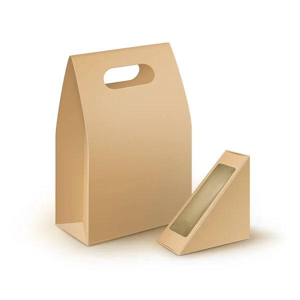 Zestaw Lunch uchwyt pudełek opakowania dla Sandwich — Wektor stockowy