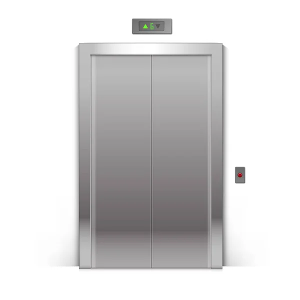 Vector gesloten chroom metalen Office lift deuren — Stockvector